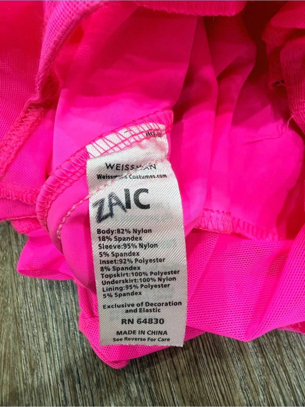 Weissman Hot Pink and White Tulle Dance Costume
